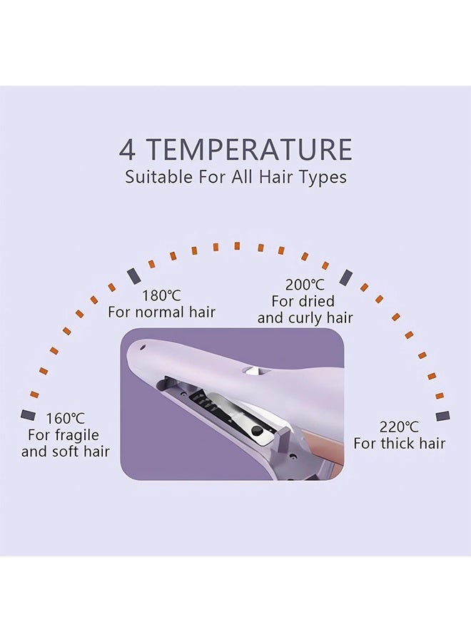 مكواة تجعيد الشعر بموجة فرنسية - مكواة تجعيد جديدة للشعر الطويل والقصير بأربع درجات حرارة، مكواة تجعيد على شكل حرف S للنساء، مشط كهربائي محمى للتجعيد مقاوم للحروق، تسخين سريع خلال 15 ثانية - Image 3